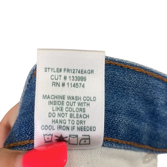 NOEND Denim High Rise Button Fly Slim Straight Jeans - Picture 5 of 6